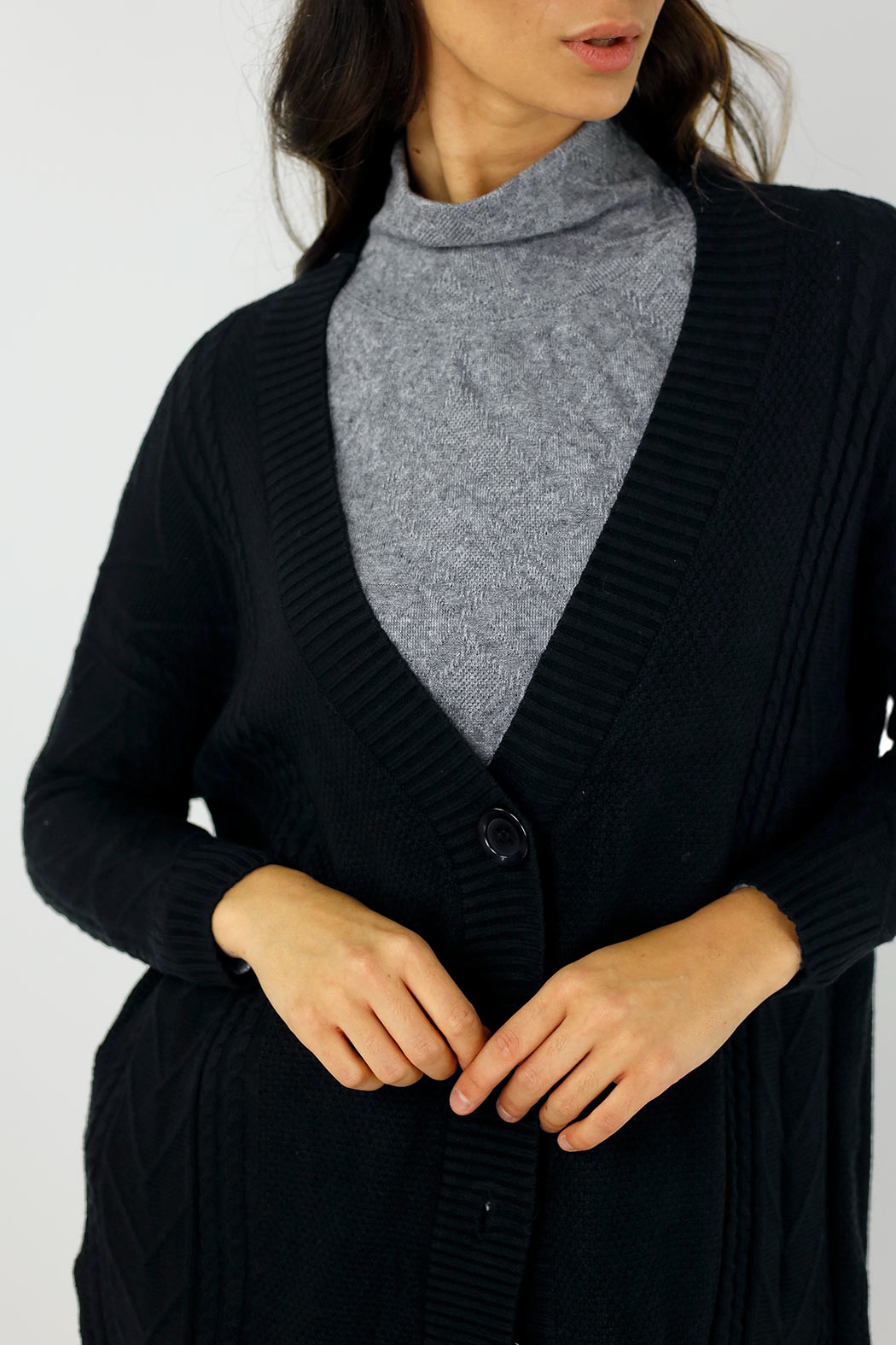 Black Cable Cardi - FINAL SALE