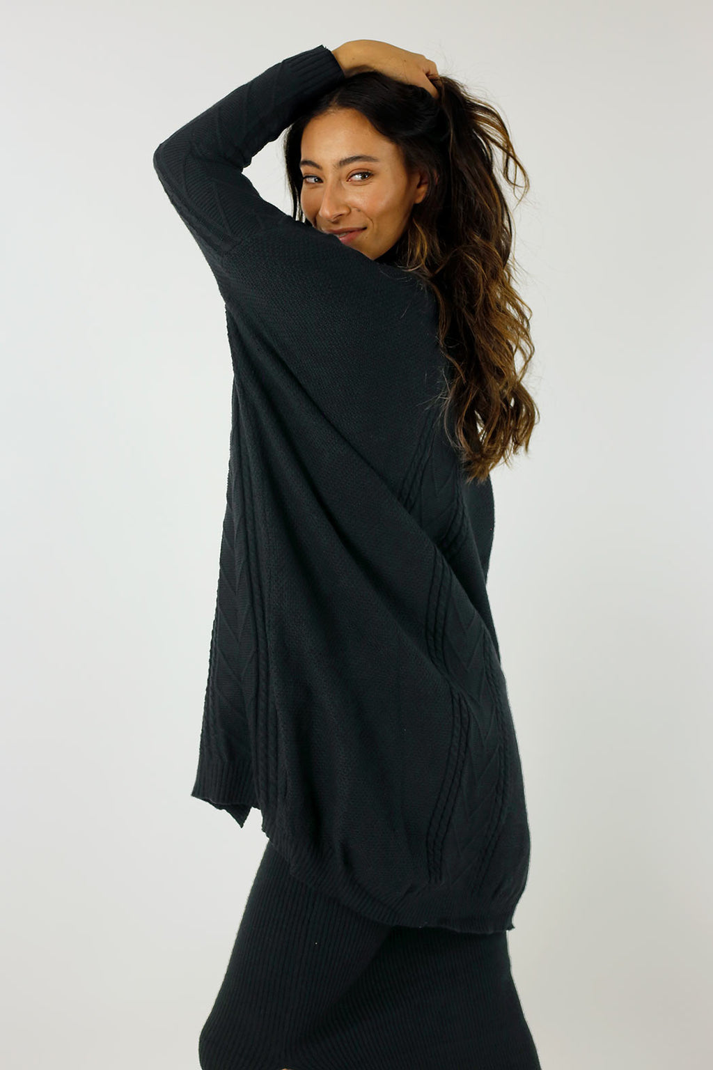 Black Cable Cardi - FINAL SALE