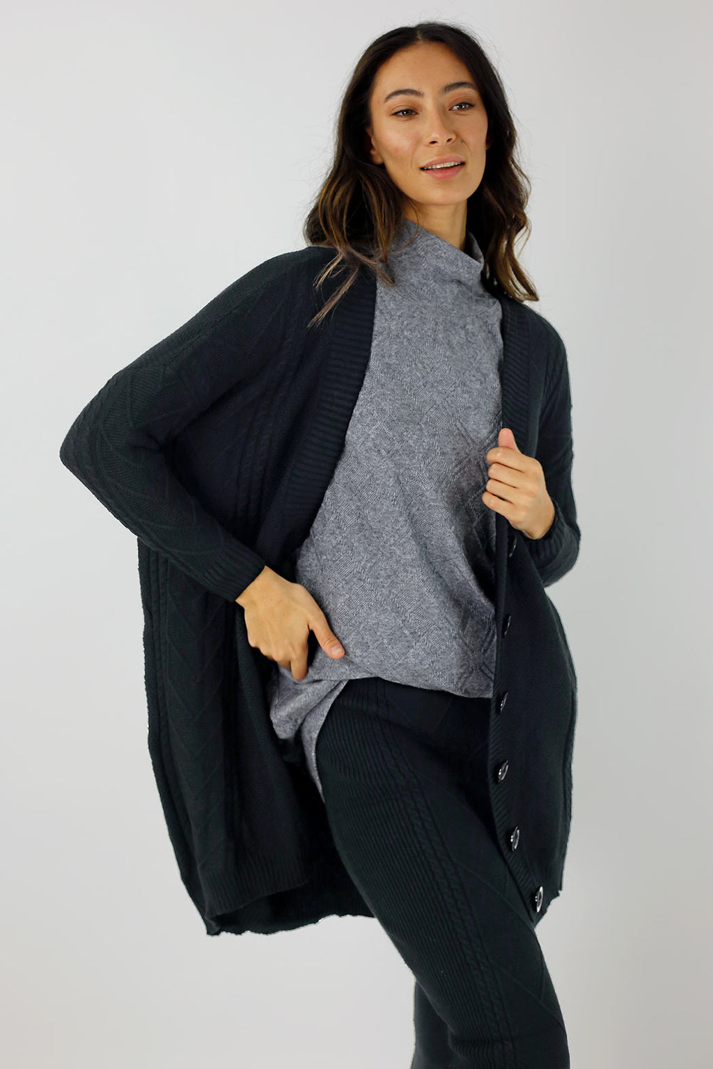 Black Cable Cardi - FINAL SALE