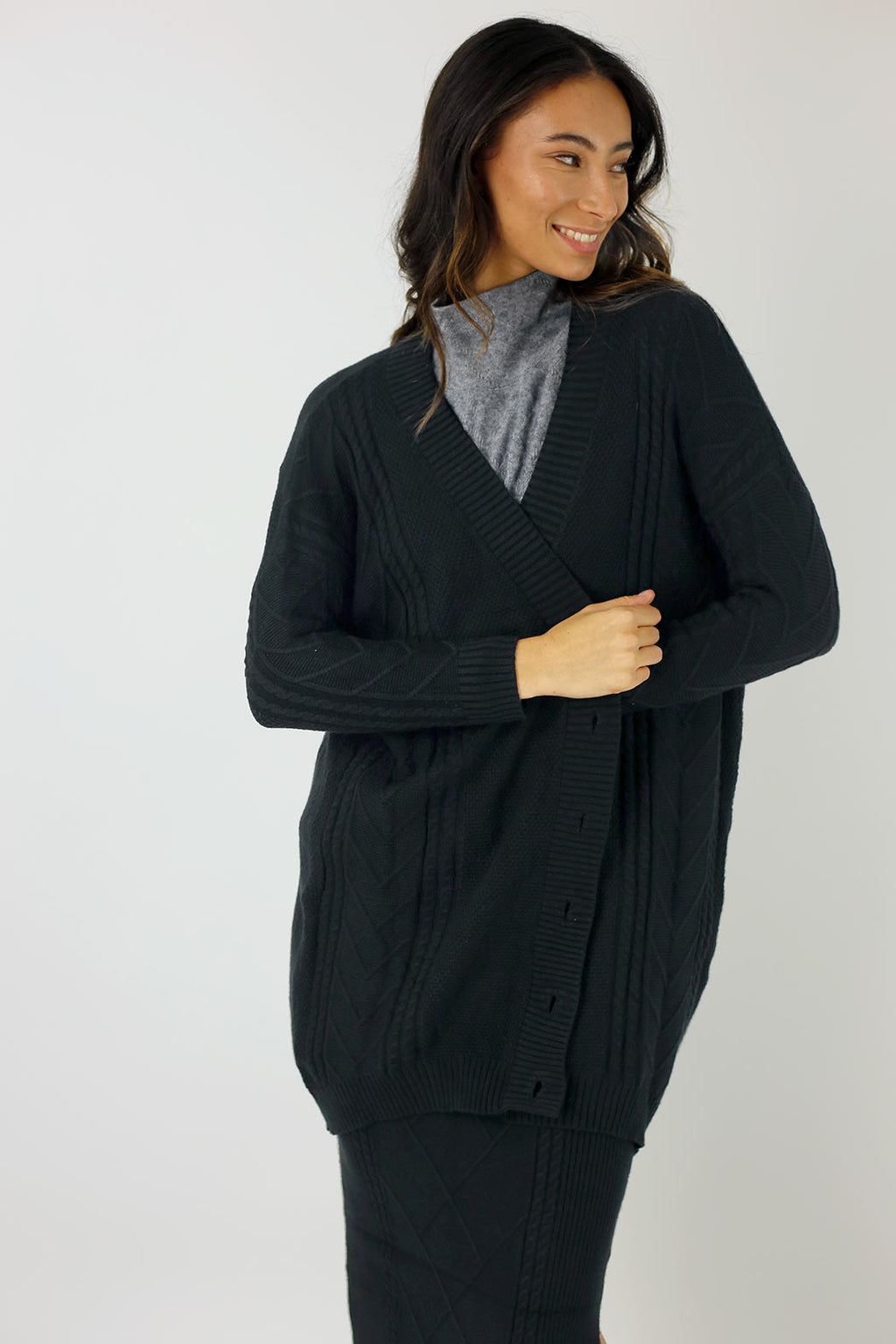 Black Cable Cardi - FINAL SALE