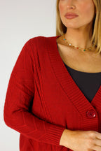 Red Cable Cardi - FINAL SALE