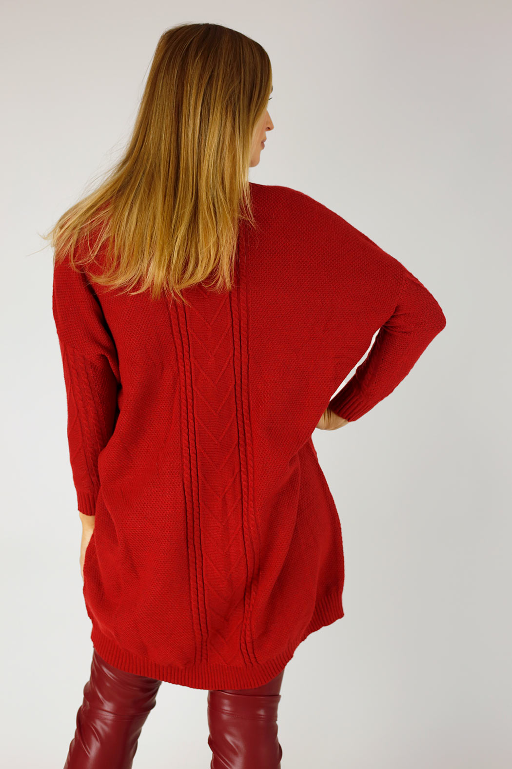 Red Cable Cardi - FINAL SALE