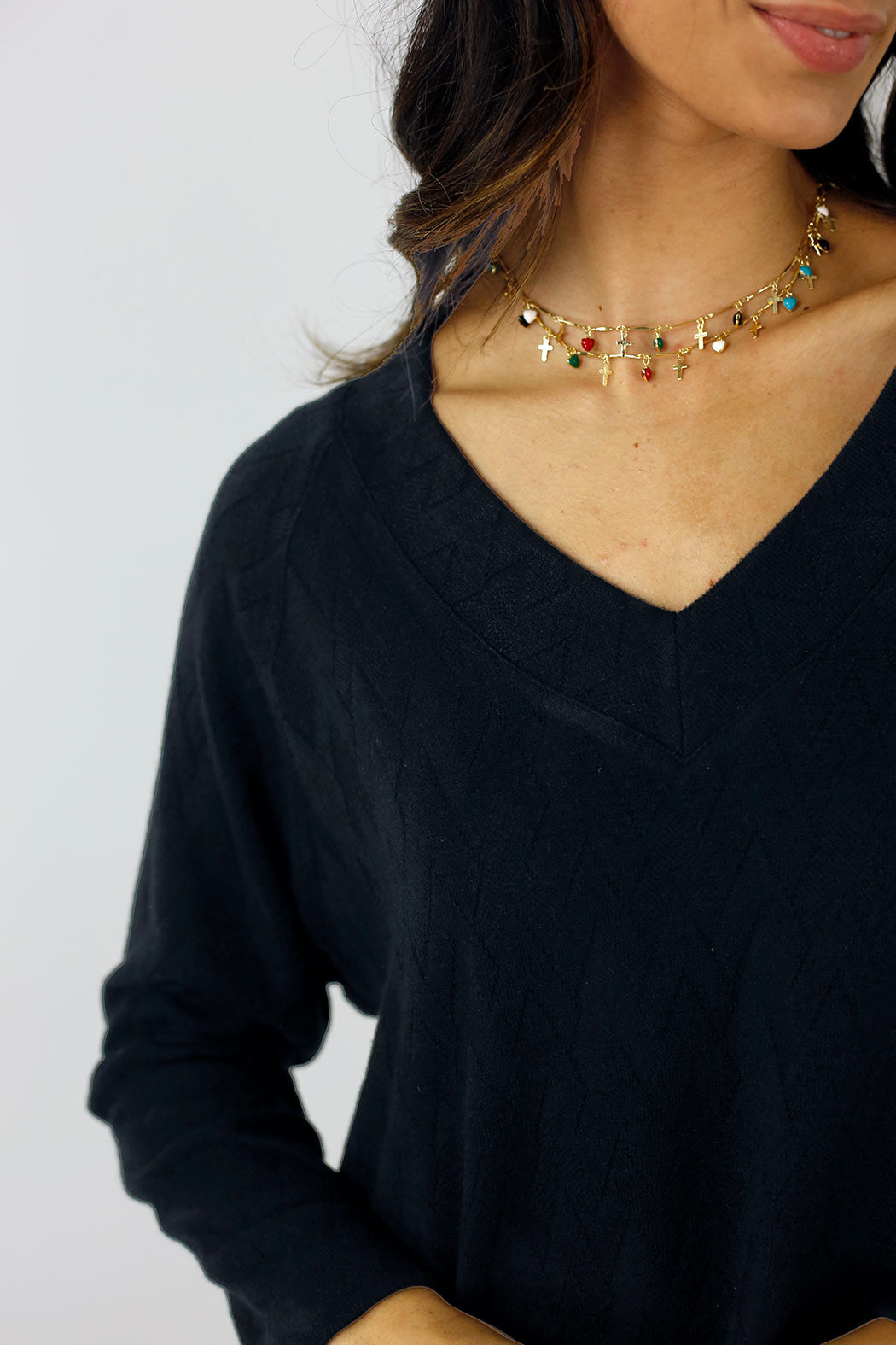 Black Diamond Woolly Vee Jumper - SALE