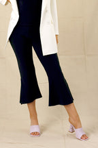 Black Jersey Flared Split Pant - SALE