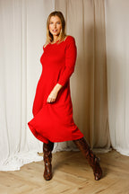 Red Keyhole Swing Dress - SALE