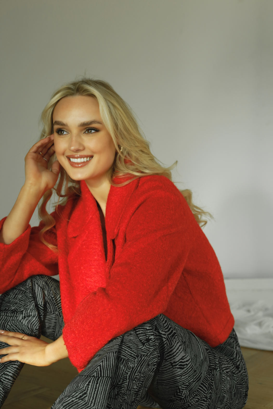Red Soft Crop Jacket - SALE