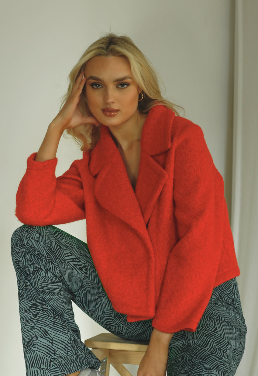 Red Soft Crop Jacket - SALE