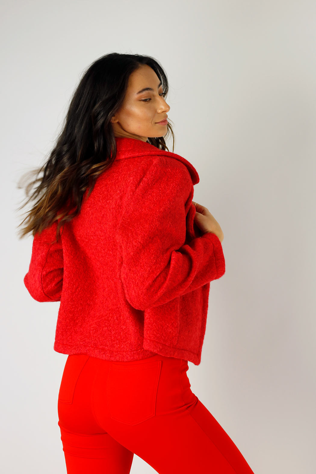 Red Soft Crop Jacket - SALE
