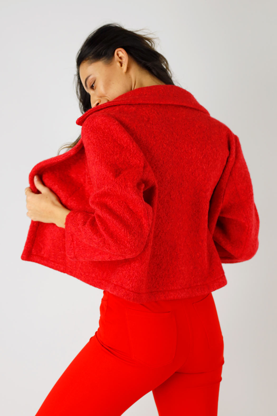 Red Soft Crop Jacket - SALE