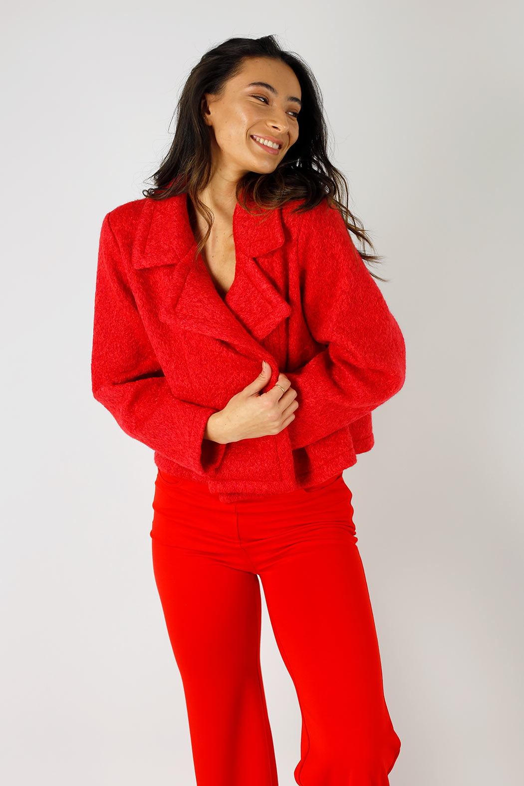 Red Soft Crop Jacket - SALE