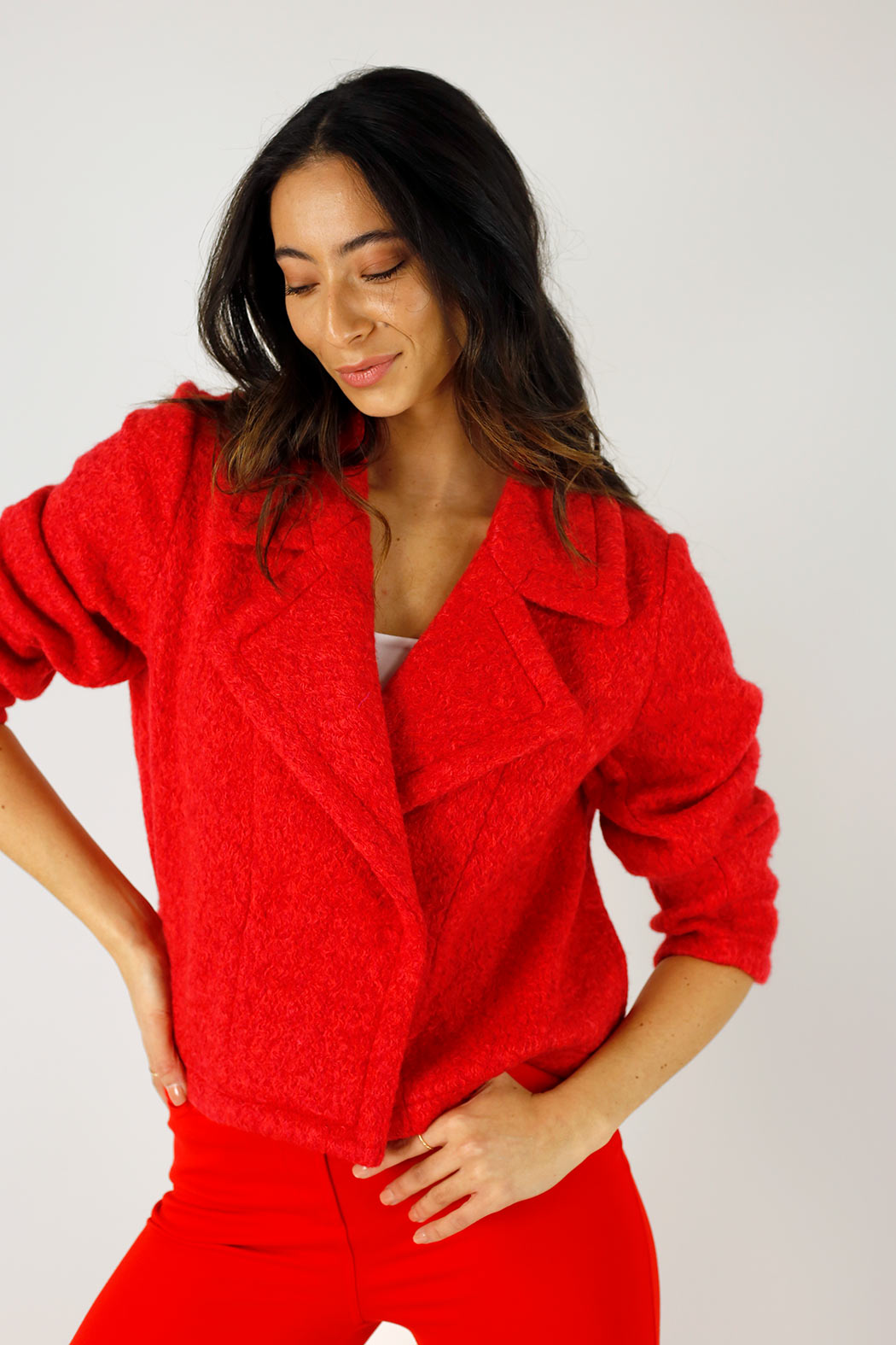 Red Soft Crop Jacket - SALE