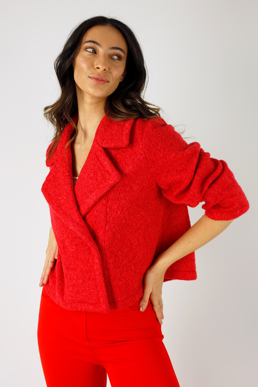 Red Soft Crop Jacket - SALE