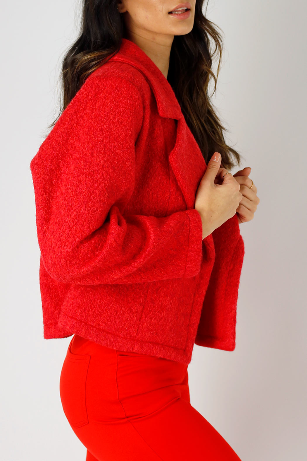 Red Soft Crop Jacket - SALE