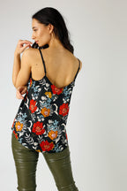 Black Floral Silky Lace Cami - FINAL SALE