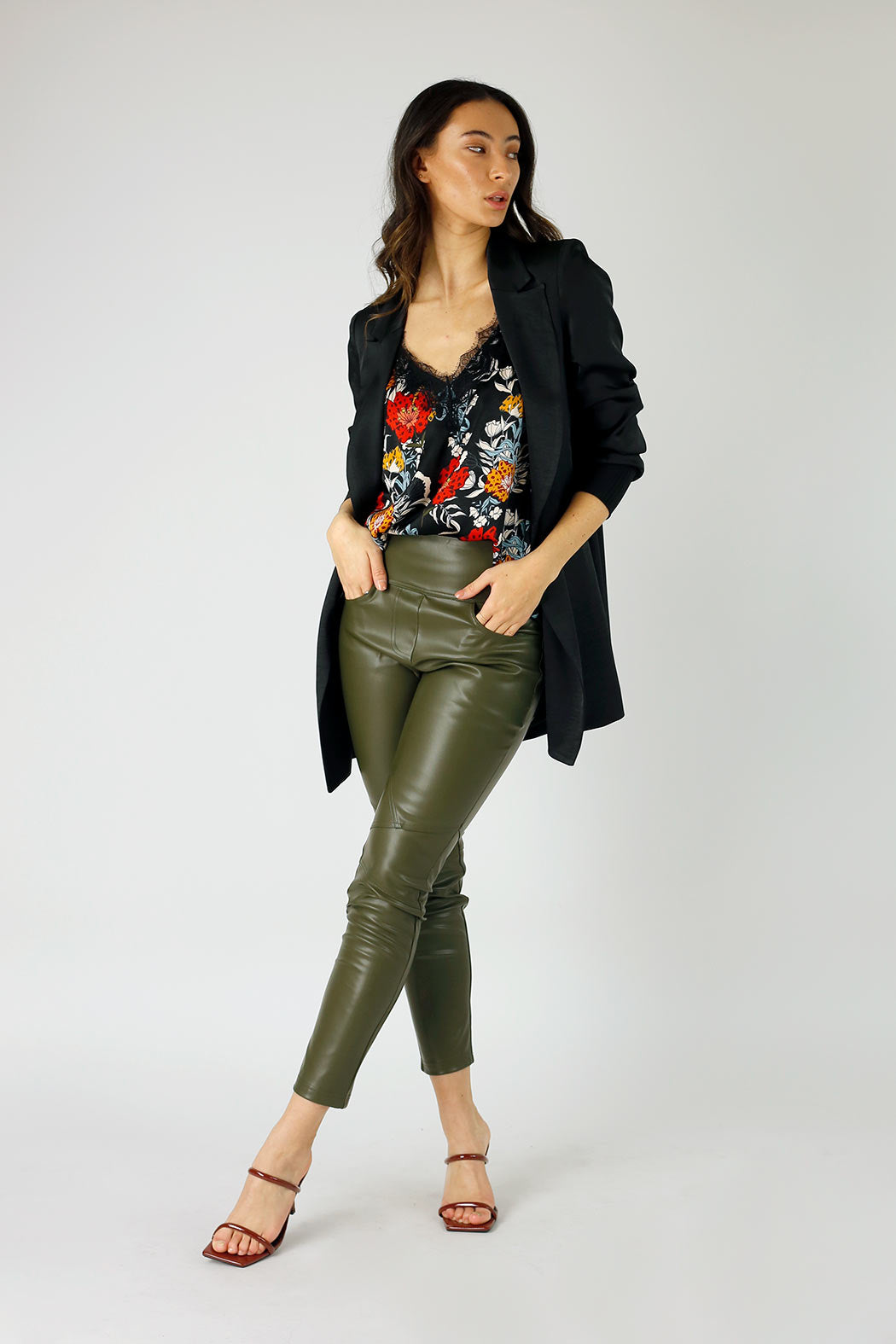 Black Floral Silky Lace Cami - FINAL SALE