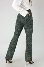 Khaki Animal Print Bengaline Flare - FINAL SALE