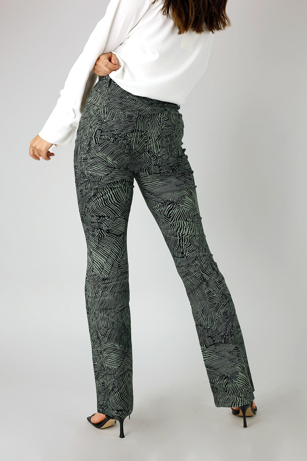 Khaki Animal Print Bengaline Flare - FINAL SALE