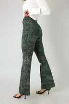 Khaki Animal Print Bengaline Flare - FINAL SALE