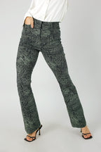 Khaki Animal Print Bengaline Flare - FINAL SALE