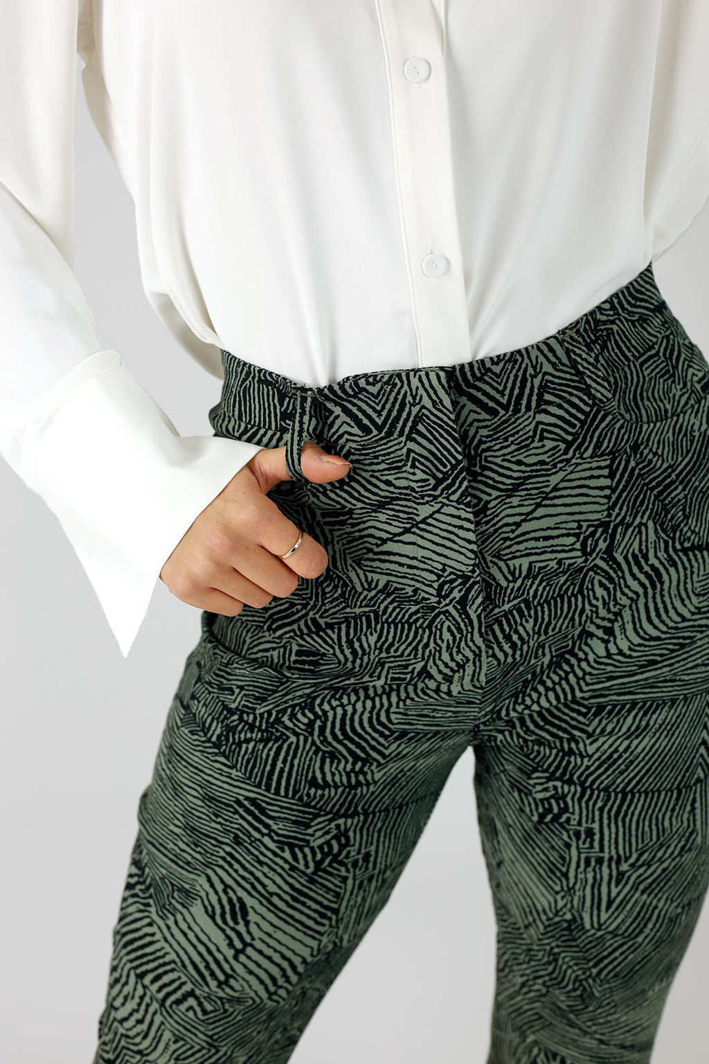 Khaki Animal Print Bengaline Flare - FINAL SALE