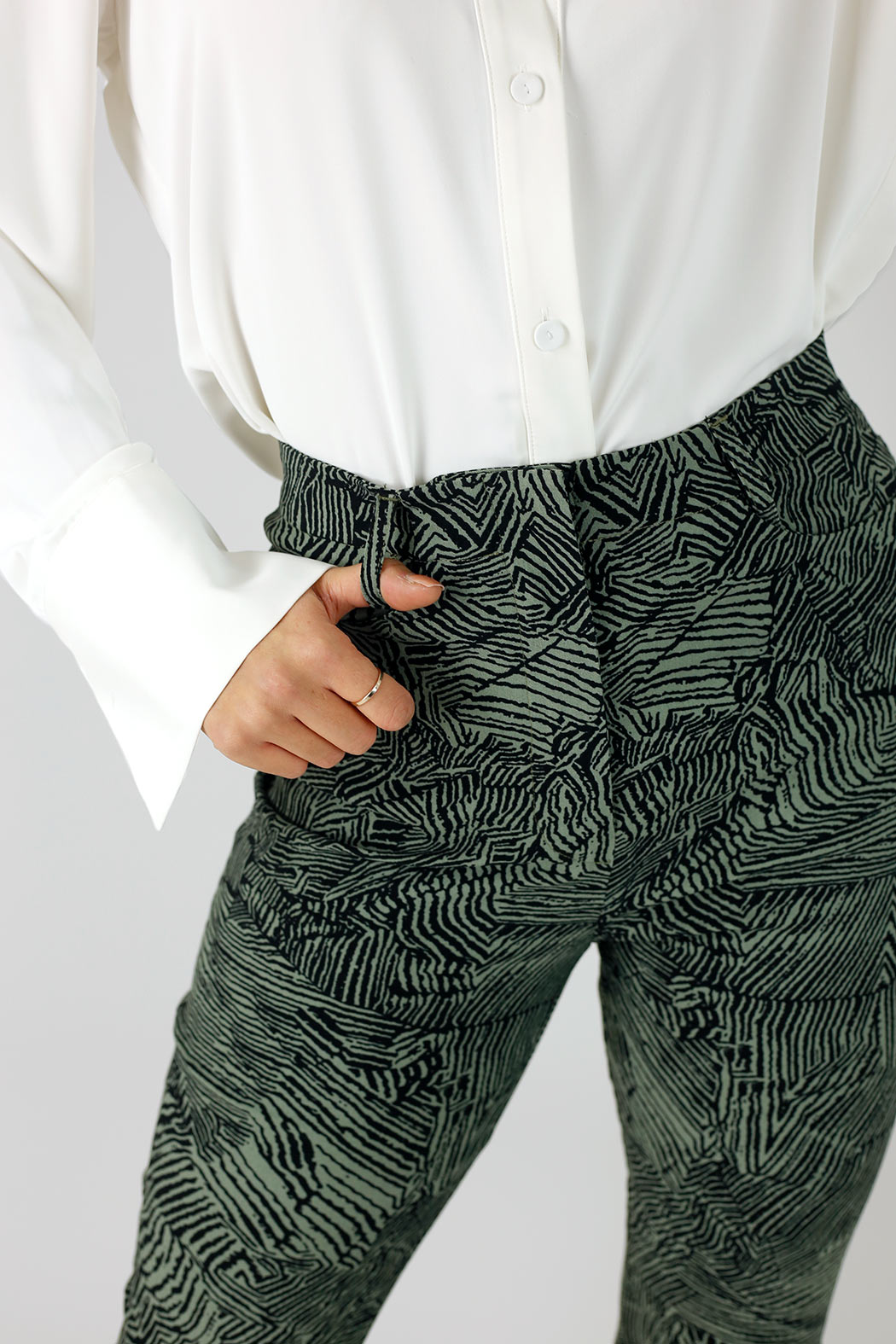 Khaki Animal Print Bengaline Flare - FINAL SALE