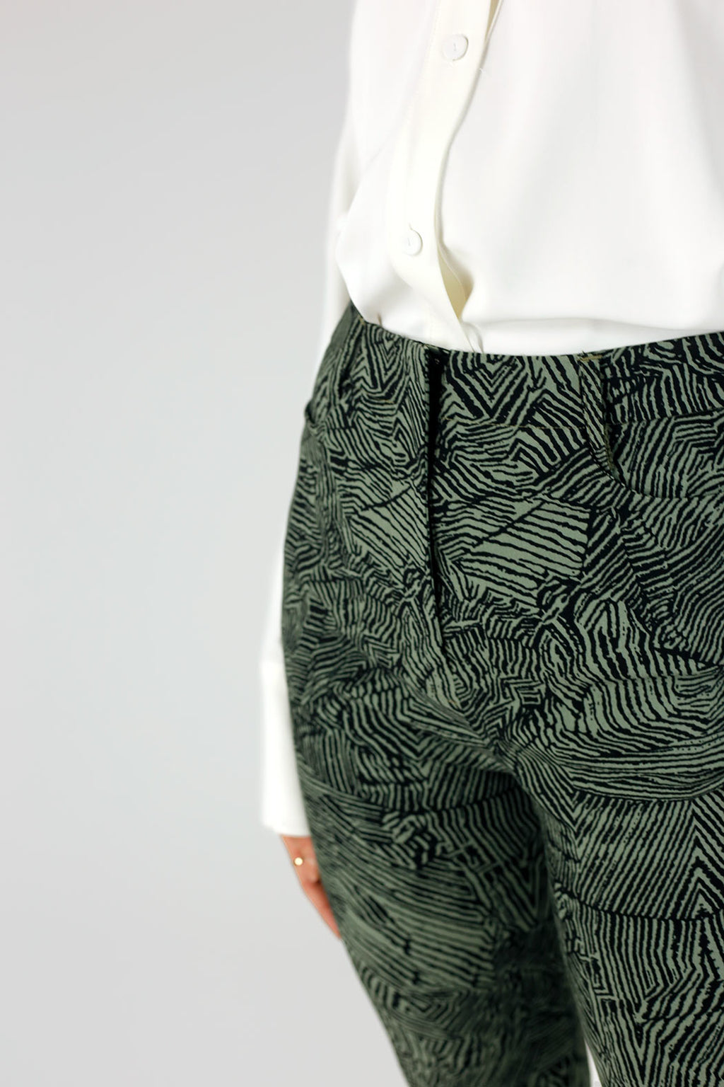 Khaki Animal Print Bengaline Flare - FINAL SALE