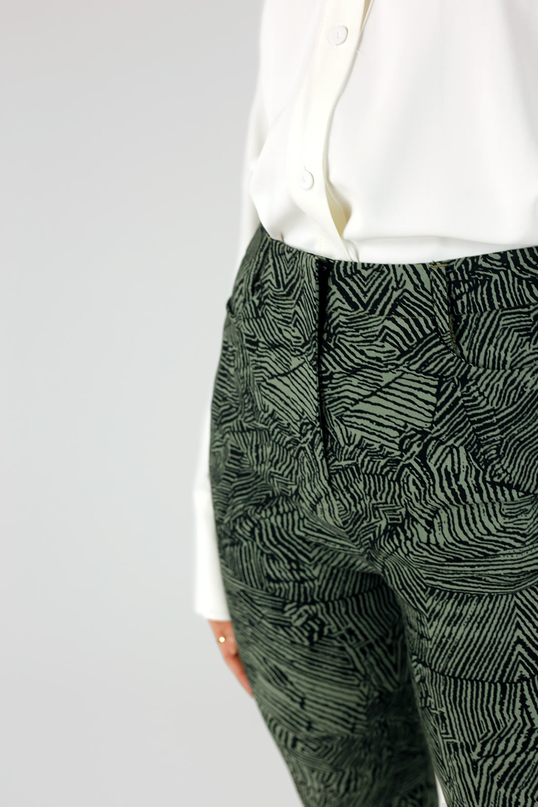 Khaki Animal Print Bengaline Flare - FINAL SALE