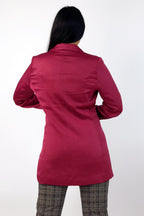 Crimson Satin Zippy Blazer - SALE