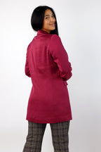 Crimson Satin Zippy Blazer - SALE