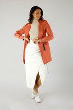 Deep Peach Satin Zippy Blazer - FINAL SALE