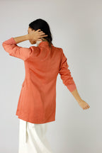 Deep Peach Satin Zippy Blazer NT