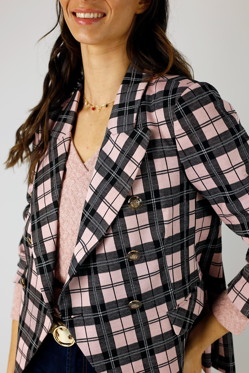 Pink Check Sisca Blazer - SALE