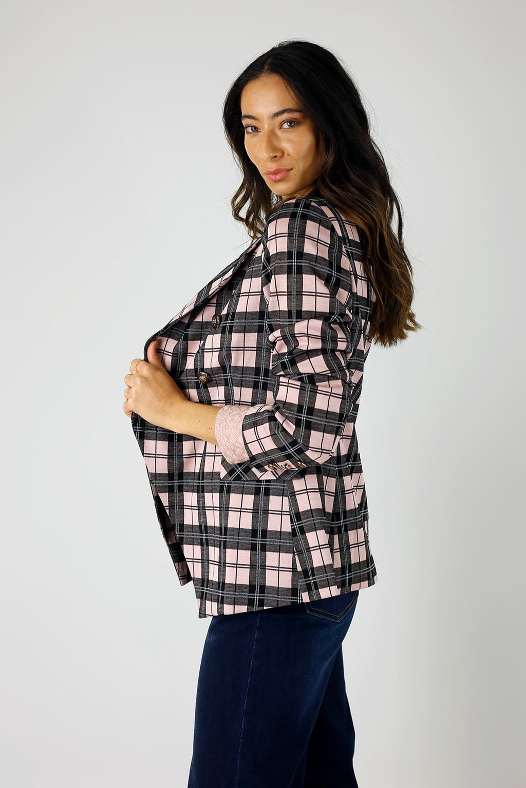 Pink Check Sisca Blazer - SALE