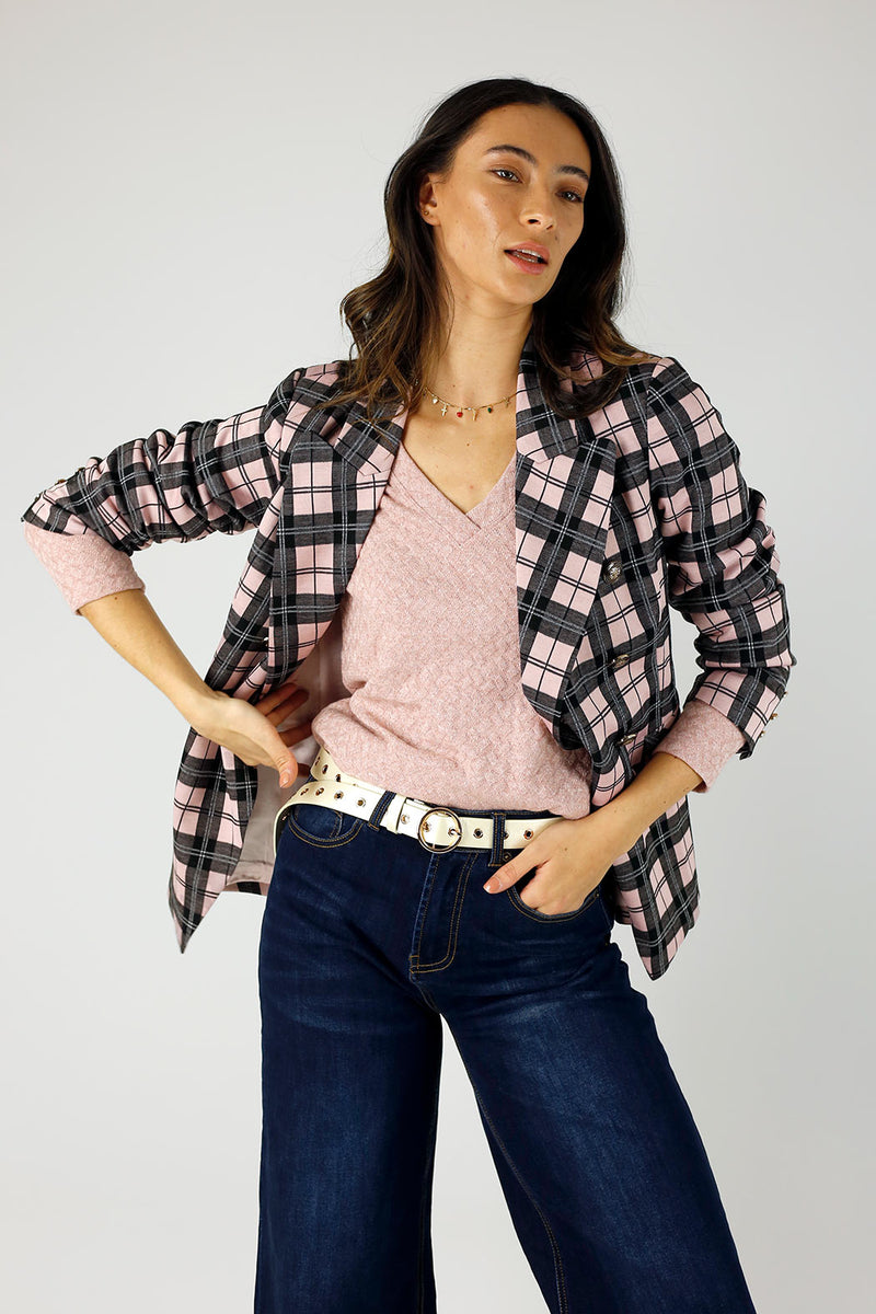Pink Check Sisca Blazer - SALE