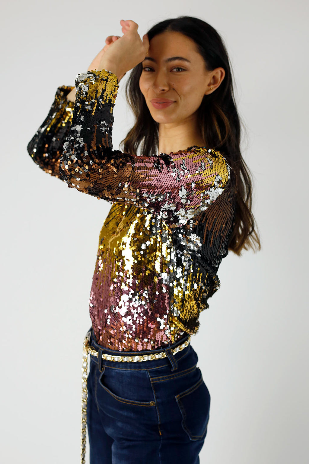 Multi Sequin Crew Top - FINAL SALE
