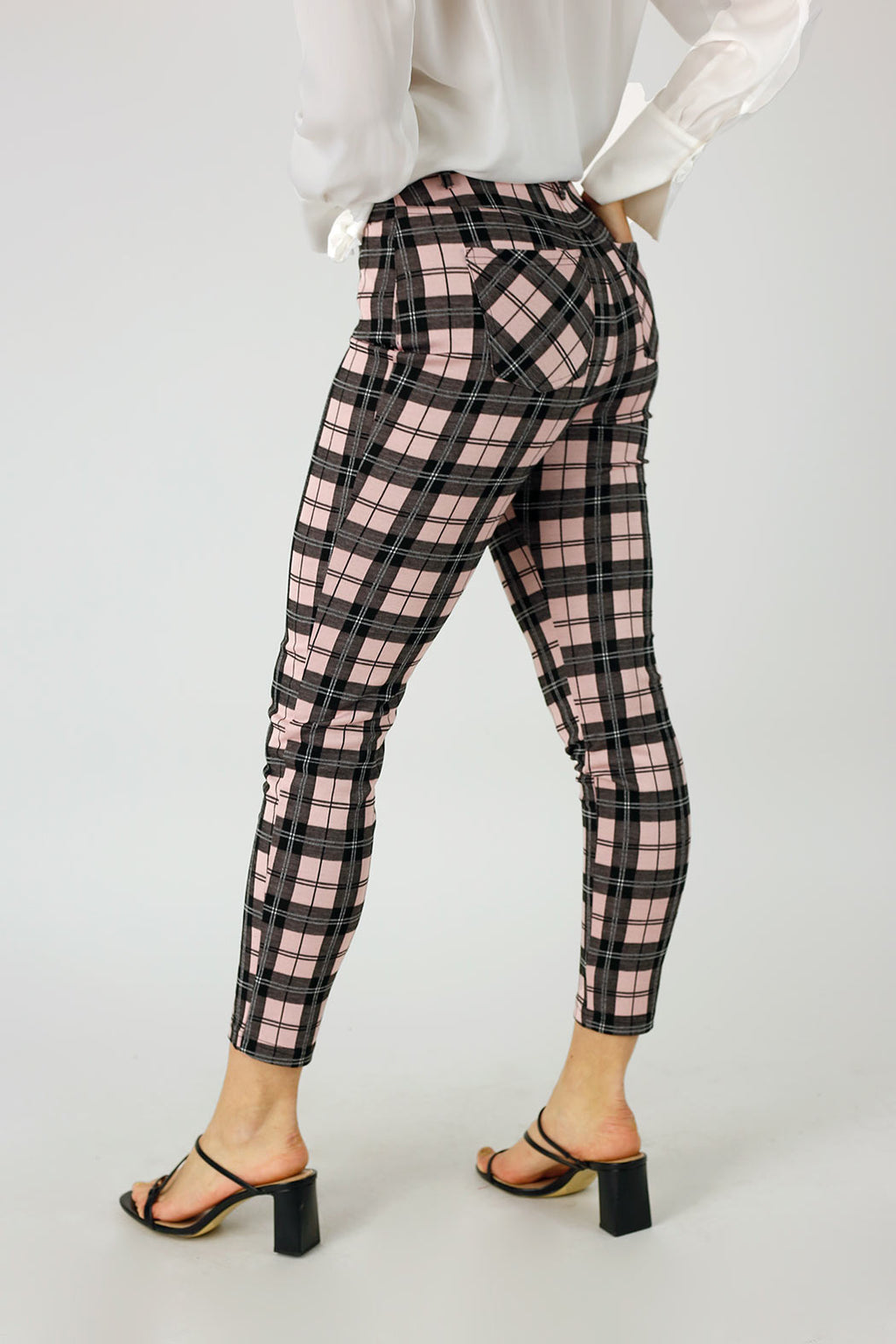 Pink Check Slim Leg Pant - FINAL SALE