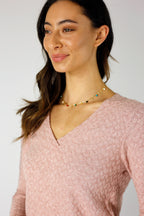 Pink Sparkle V-Neck Top - SALE