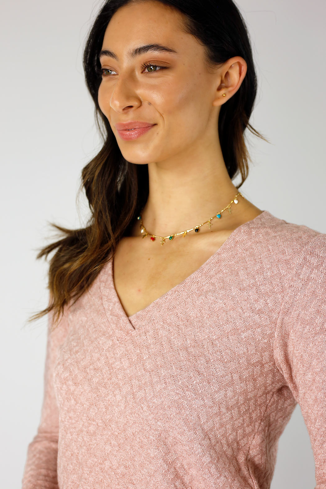 Pink Sparkle V-Neck Top - SALE