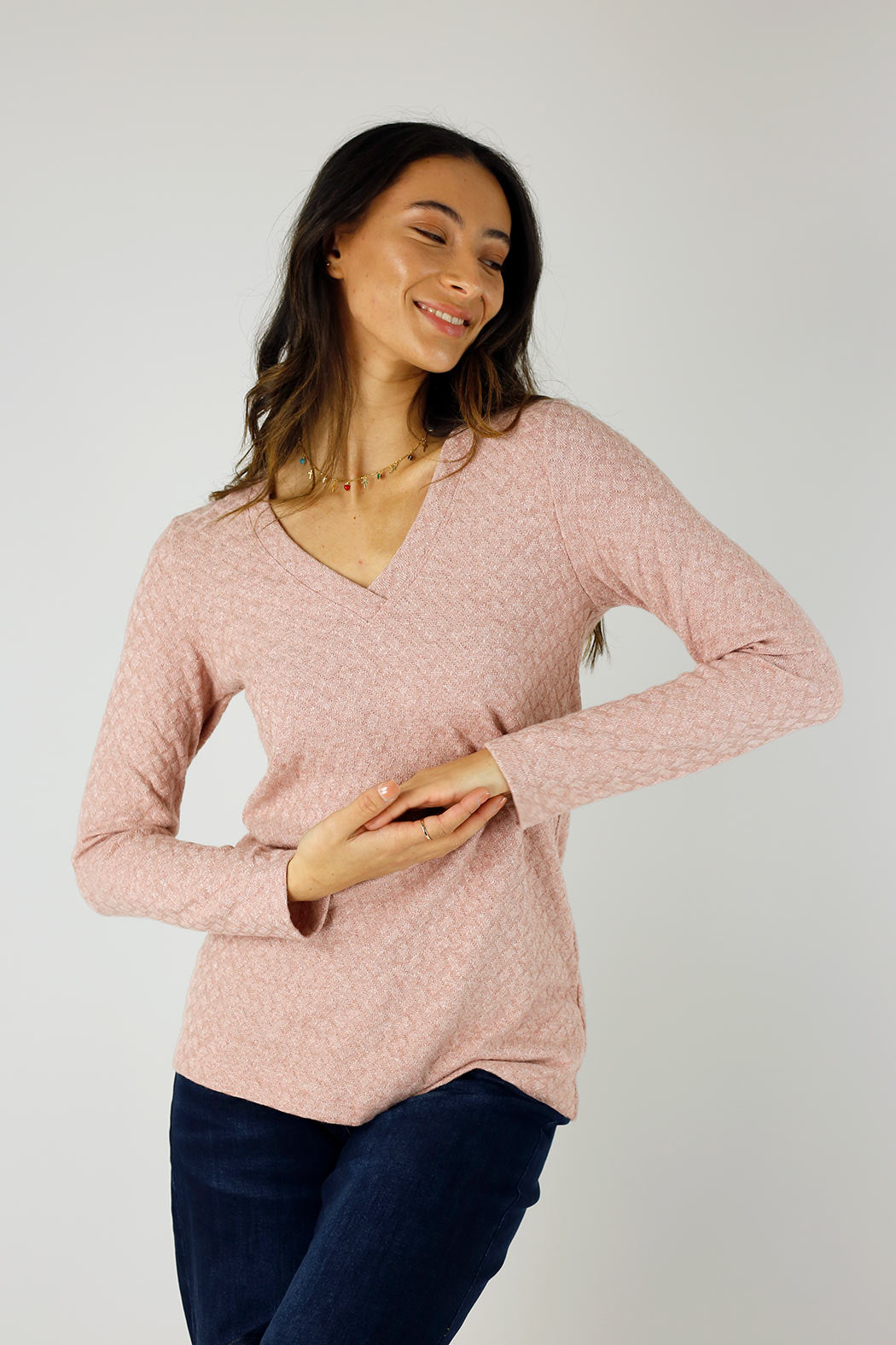 Pink Sparkle V-Neck Top - SALE