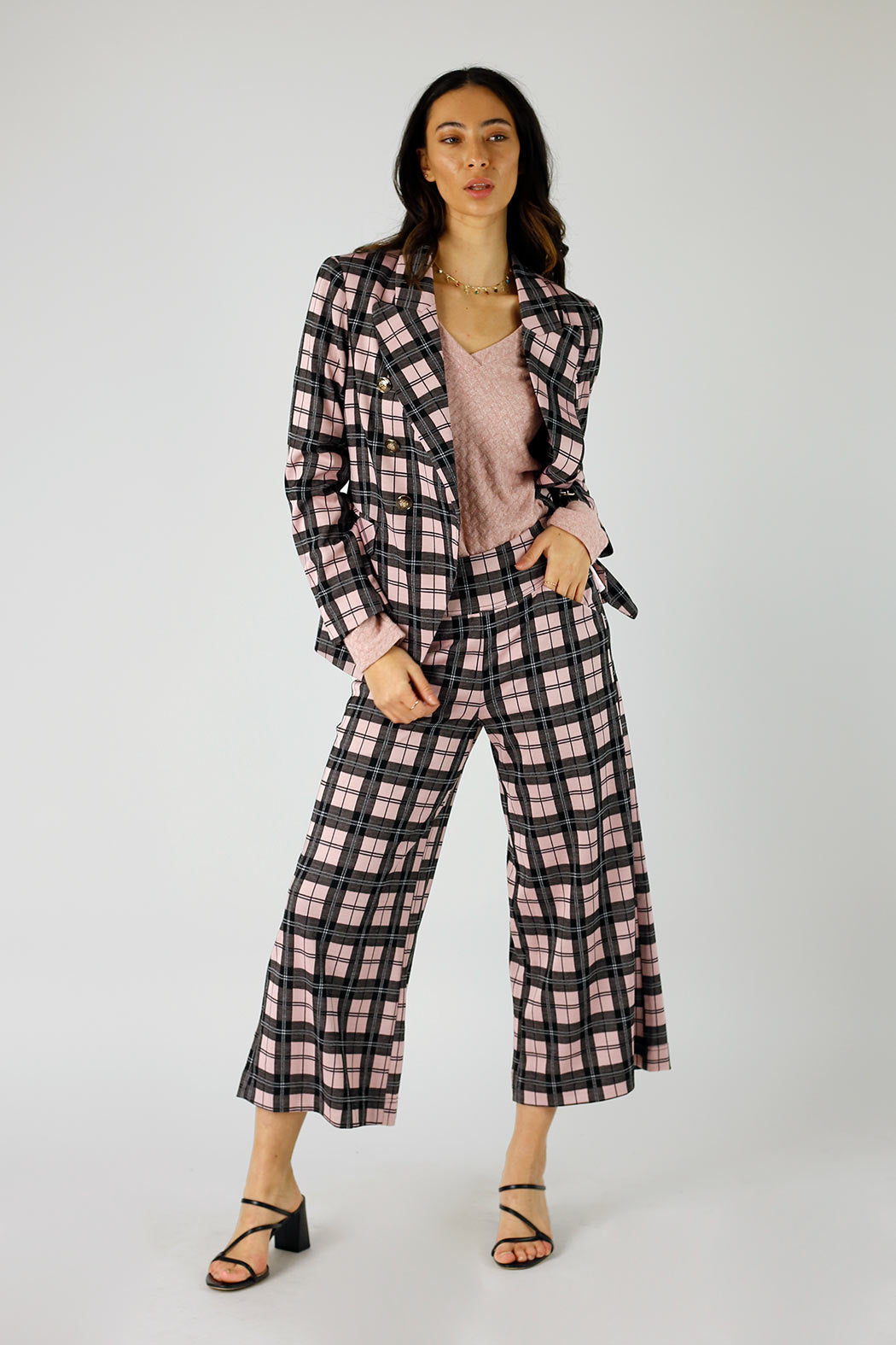 Pink Check Jet Culotte - FINAL SALE