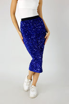 Cobalt Sequin Skirt - SALE