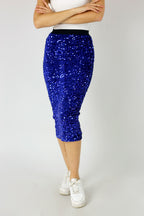 Cobalt Sequin Skirt - SALE