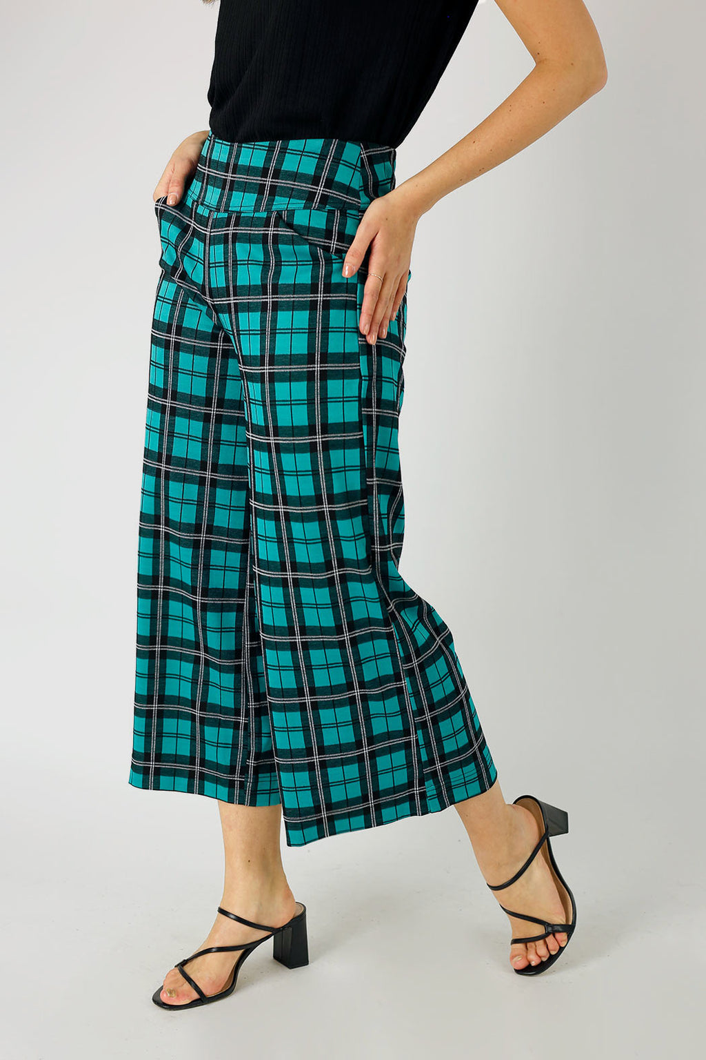 Green Check Jet Culotte - FINAL SALE