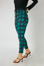 Green Check Slim Leg Pant - FINAL SALE