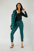 Green Check Slim Leg Pant - FINAL SALE