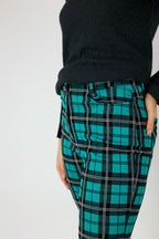 Green Check Slim Leg Pant - FINAL SALE