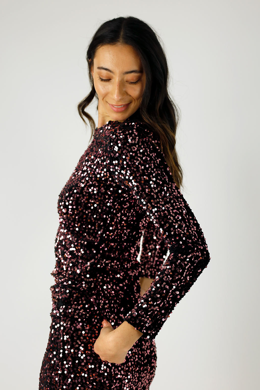 Pink Sequin Crew Top - FINAL SALE