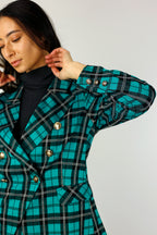 Green Check Ponte Sisca Blazer - SALE
