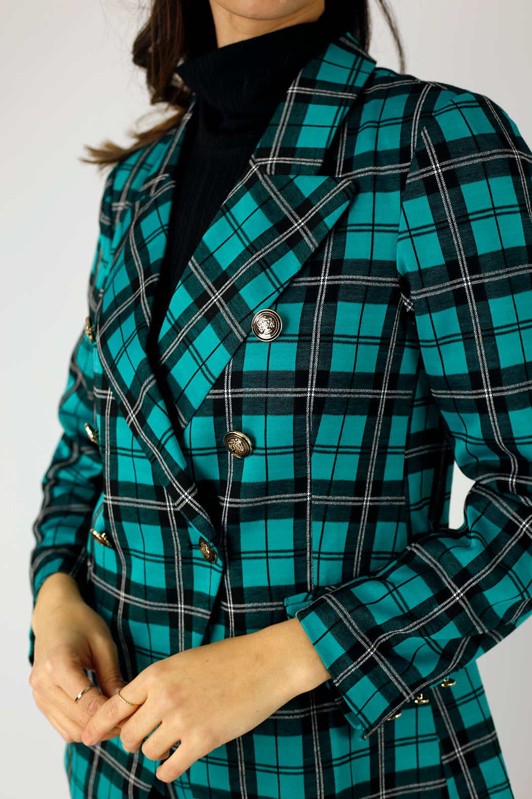 Green Check Ponte Sisca Blazer - SALE