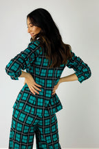 Green Check Ponte Sisca Blazer - SALE